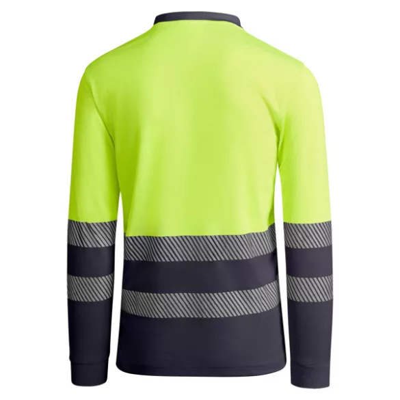 HV9319 - Tricou tehnic polo cu maneci lungi - ATRIO LS - [Plumb/Galben fluorescent]