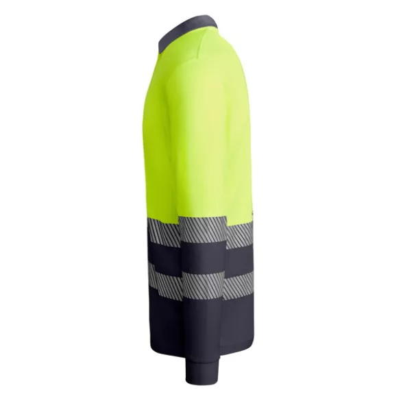 HV9319 - Tricou tehnic polo cu maneci lungi - ATRIO LS - [Plumb/Galben fluorescent]