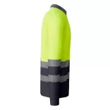 HV9319 - Tricou tehnic polo cu maneci lungi - ATRIO LS - [Plumb/Galben fluorescent]
