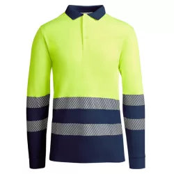   HV9319 - Tricou tehnic polo cu maneci lungi - ATRIO LS - [Bleumarin/Galben fluorescent]