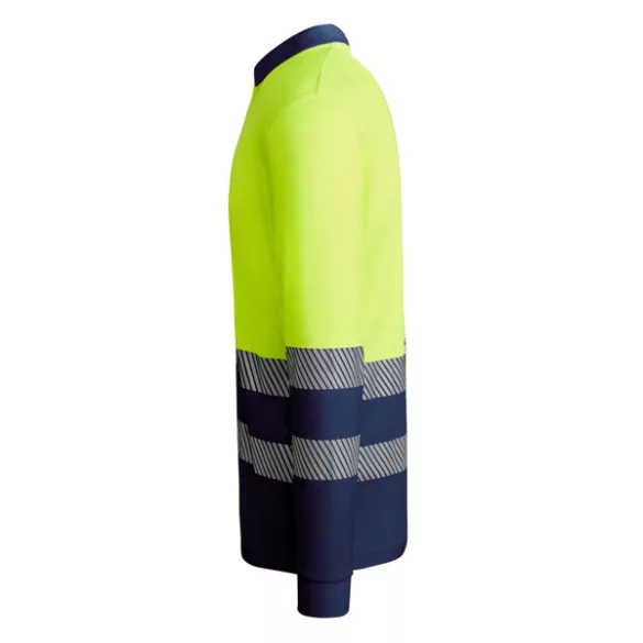 HV9319 - Tricou tehnic polo cu maneci lungi - ATRIO LS - [Bleumarin/Galben fluorescent]