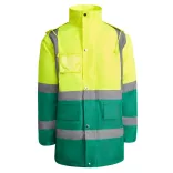 HV9320 - Geaca parka reflectorizanta - MERAK - [Verde gradina/Galben fluorescent]