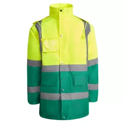   HV9320 - Geaca parka reflectorizanta - MERAK - [Verde gradina/Galben fluorescent]