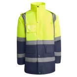 HV9320 - Geaca parka reflectorizanta - MERAK - [Bleumarin/Galben fluorescent]