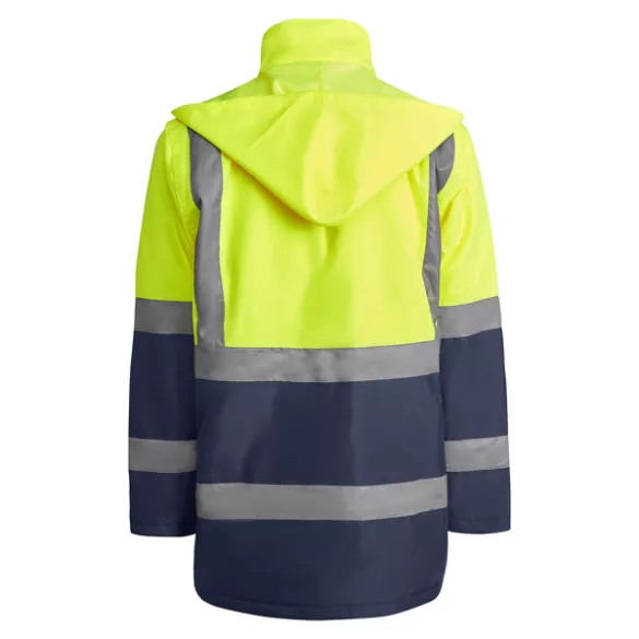 HV9320 - Geaca parka reflectorizanta - MERAK - [Bleumarin/Galben fluorescent]