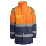 HV9320 - Geaca parka reflectorizanta - MERAK - [Bleumarin/Portocaliu fluorescent]
