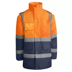   HV9320 - Geaca parka reflectorizanta - MERAK - [Bleumarin/Portocaliu fluorescent]