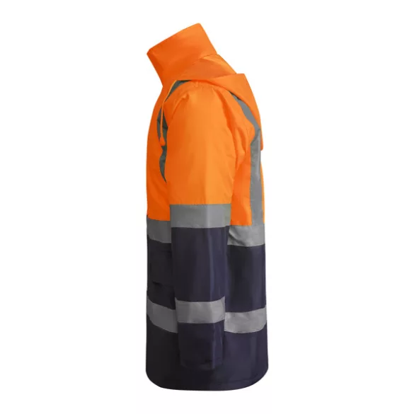 HV9320 - Geaca parka reflectorizanta - MERAK - [Bleumarin/Portocaliu fluorescent]