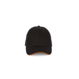 KP185 - Sapca cu cozoroc contrastant din bumbac - 6 panele - SANDWICH PEAK - [Black/Orange]