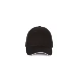 KP185 - Sapca cu cozoroc contrastant din bumbac - 6 panele - SANDWICH PEAK - [Black/White]