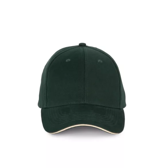 KP185 - Sapca cu cozoroc contrastant din bumbac - 6 panele - SANDWICH PEAK - [Black/White]