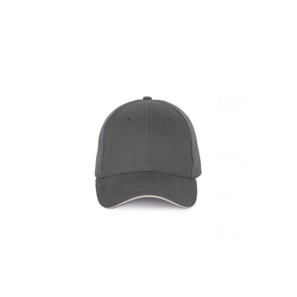 KP185 - Sapca cu cozoroc contrastant din bumbac - 6 panele - SANDWICH PEAK - [Dark Grey/Light Grey]