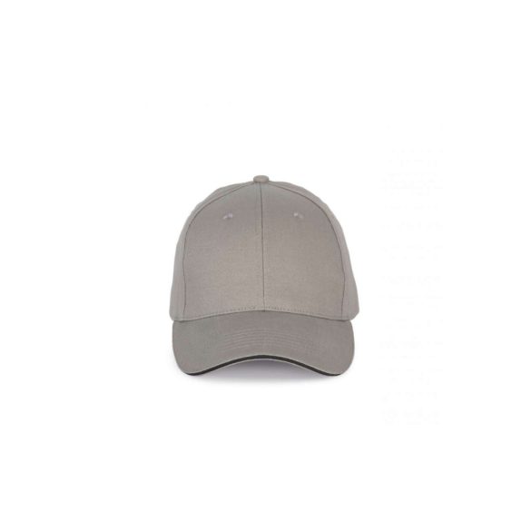 KP185 - Sapca cu cozoroc contrastant din bumbac - 6 panele - SANDWICH PEAK - [Light Grey/Dark Grey]