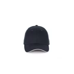  KP185 - Sapca cu cozoroc contrastant din bumbac - 6 panele - SANDWICH PEAK - [Navy/White]