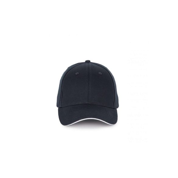 KP185 - Sapca cu cozoroc contrastant din bumbac - 6 panele - SANDWICH PEAK - [Navy/White]