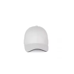  KP185 - Sapca cu cozoroc contrastant din bumbac - 6 panele - SANDWICH PEAK - [White/Navy]