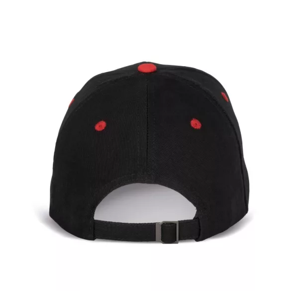 KP188 - Sapca din bumbac - 6 panele - SANDWICH PEAK - [Black/Red]