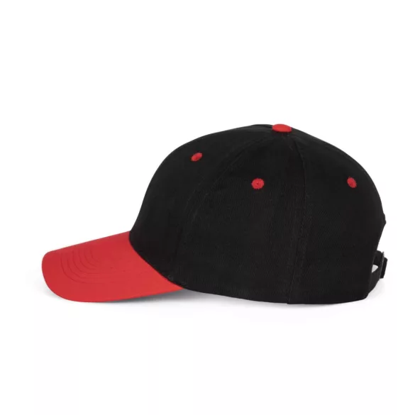 KP188 - Sapca din bumbac - 6 panele - SANDWICH PEAK - [Black/Red]