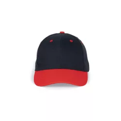   KP188 - Sapca din bumbac - 6 panele - SANDWICH PEAK - [Navy/Red]