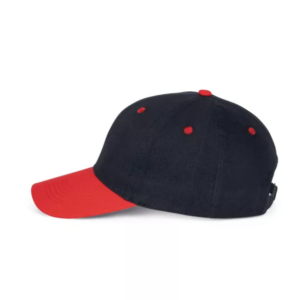 KP188 - Sapca din bumbac - 6 panele - SANDWICH PEAK - [Navy/Red]