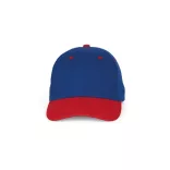 KP188 - Sapca din bumbac - 6 panele - SANDWICH PEAK - [Royal Blue/Red]