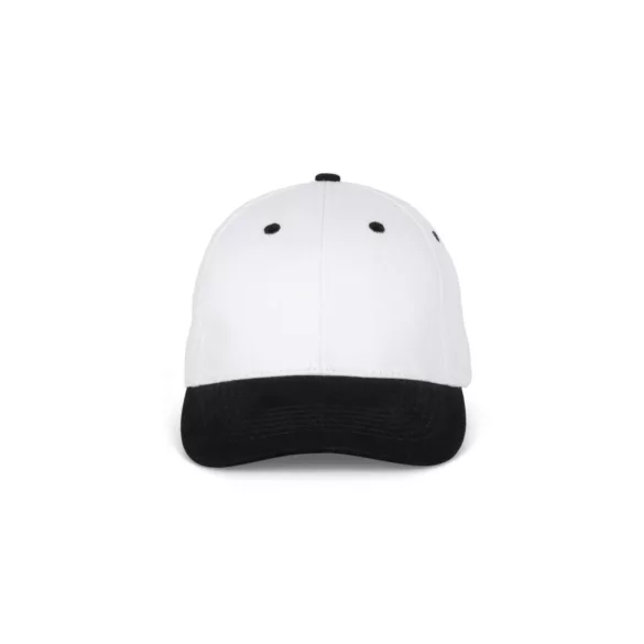 KP188 - Sapca din bumbac - 6 panele - SANDWICH PEAK - [White/Black]