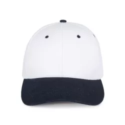   KP188 - Sapca din bumbac - 6 panele - SANDWICH PEAK - [White/Navy]
