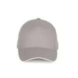 KP189 - Sapca din bumbac - 5 panele - SANDWICH PEAK - [Beige/White]