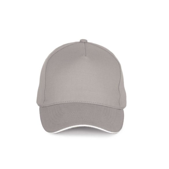 KP189 - Sapca din bumbac - 5 panele - SANDWICH PEAK - [Beige/White]