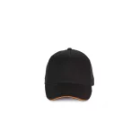 KP189 - Sapca din bumbac - 5 panele - SANDWICH PEAK - [Black/Orange]