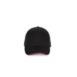 KP189 - Sapca din bumbac - 5 panele - SANDWICH PEAK - [Black/Red]