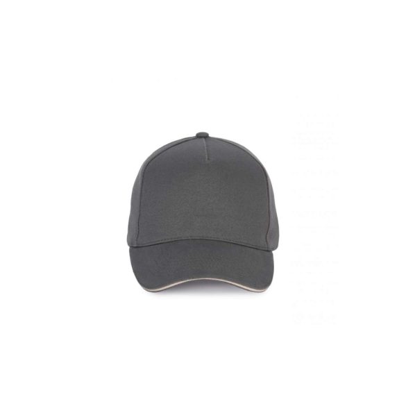 KP189 - Sapca din bumbac - 5 panele - SANDWICH PEAK - [Dark Grey/Light Grey]