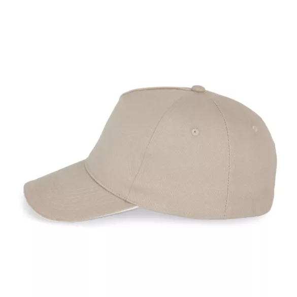 KP189 - Sapca din bumbac - 5 panele - SANDWICH PEAK - [Dark Grey/Light Grey]