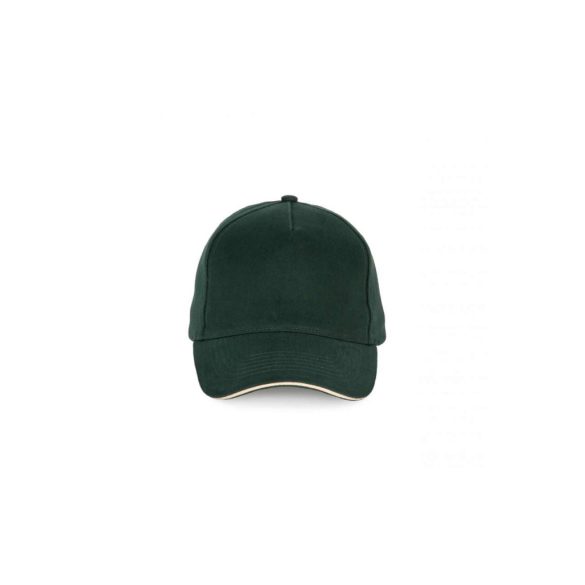 KP189 - Sapca din bumbac - 5 panele - SANDWICH PEAK - [Forest Green/Beige]