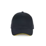 KP189 - Sapca din bumbac - 5 panele - SANDWICH PEAK - [Navy/Yellow]