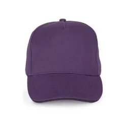   KP189 - Sapca din bumbac - 5 panele - SANDWICH PEAK - [Purple/Dark Grey]