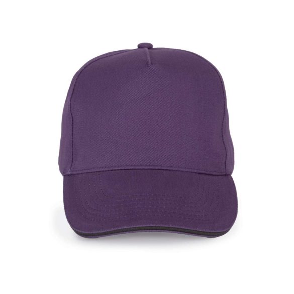KP189 - Sapca din bumbac - 5 panele - SANDWICH PEAK - [Purple/Dark Grey]