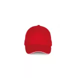 KP189 - Sapca din bumbac - 5 panele - SANDWICH PEAK - [Red/White]