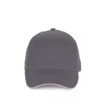 KP189 - Sapca din bumbac - 5 panele - SANDWICH PEAK - [Slate Grey/Light Grey]