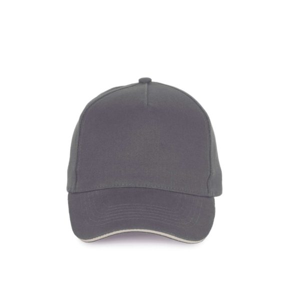 KP189 - Sapca din bumbac - 5 panele - SANDWICH PEAK - [Slate Grey/Light Grey]