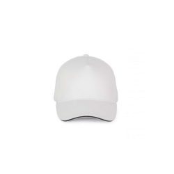  KP189 - Sapca din bumbac - 5 panele - SANDWICH PEAK - [White/Navy]