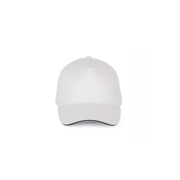 KP189 - Sapca din bumbac - 5 panele - SANDWICH PEAK - [White/Navy]