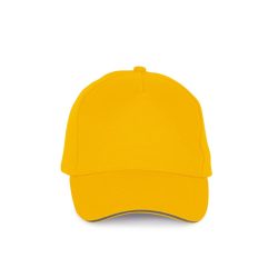   KP189 - Sapca din bumbac - 5 panele - SANDWICH PEAK - [Yellow/Slate Grey]