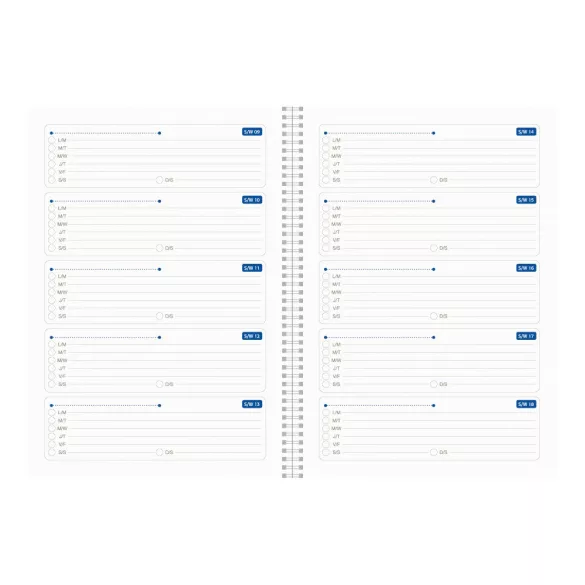 Agenda nedatata cu spira COMO - 15 x 21 cm [alb]