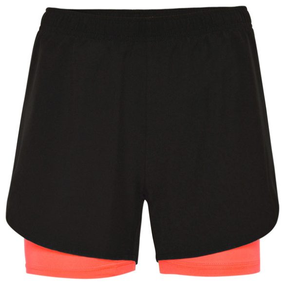 PC6655 - Bermude sport de dama - LANUS - [Negru/Corai fluor]