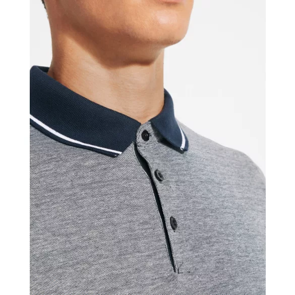 PO0395 - Tricou polo - BOWIE - [Negru melanj]