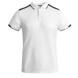 PO0402 - Tricou polo tehnic adulti - TAMIL - [Alb/Negru]