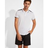 PO0402 - Tricou polo tehnic adulti - TAMIL - [Alb/Negru]