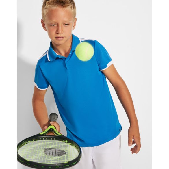 PO0402 - Tricou polo tehnic copii - TAMIL - [Bleumarin/Alb]