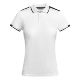 PO0409 - Tricou polo tehnic - TAMIL WOMAN - [Alb/Negru]